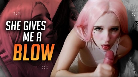 She gives me a blow and I cum at the poster in POV