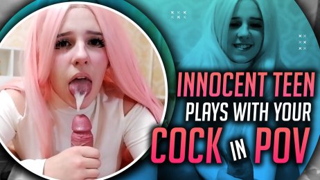 Innocent teen Alize plays with your cock in POV!