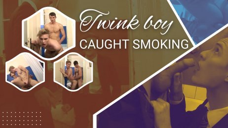Twink boy caught smoking