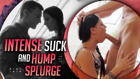 Brunette Czech cutie fucks abroad during intense suck and hump splurge