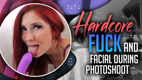 Hot European babe enjoys hardcore fuck and facial during photoshoot
