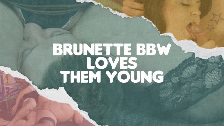 Brunette BBW in facesitting and fucking with young man
