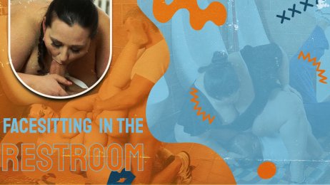 BBW facesitting and fucking in the restroom