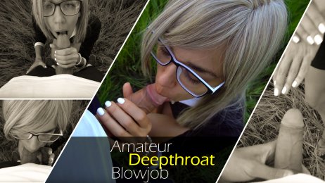 Amateur deepthroat blowjob in POV outdoors with Veronika Charm