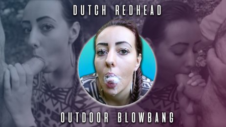 Dutch redhead in outdoor blowbang!