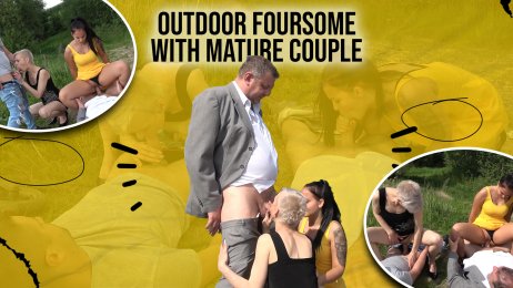 Outdoor Foursome with mature couple