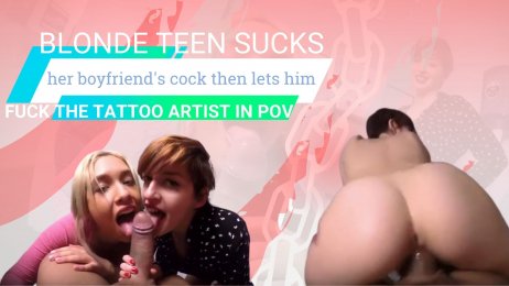Fucking the Busty Tattoo Artist with my Girlfriend