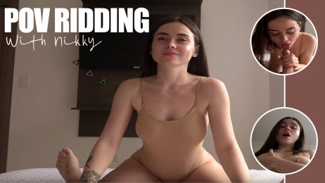 POV riding and doggy with brunette beauty Nikky Dandelion!
