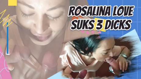 Rosalinda Love sucks 3 dicks